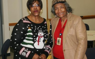 JoAnne Blair and Roberta Hill enjoyed the TIAA Volunteer Luncheon on December 15.