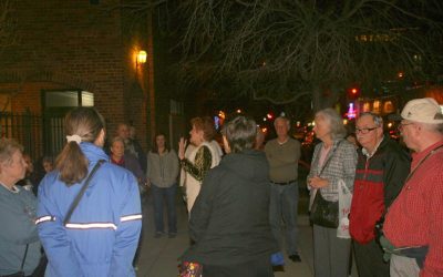 The “Ghost Lady” tells TIAA travelers about the Denton ghosts on December 11.