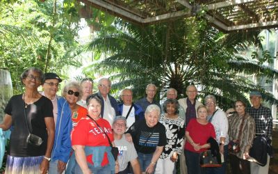 Seventeen TIAA members and guests tour the Fort Worth Botanical Gardens in May 2016.