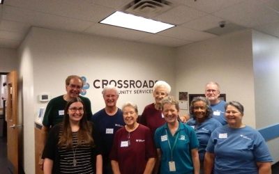 TIAA volunteers at the Crossroads Community Center, June, 2017.