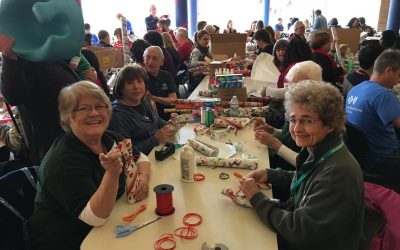 TIAA volunteers wrapped presents at Meals on Wheels on December 5