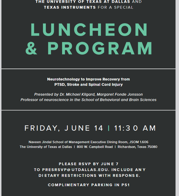 How about a free lunch? Luncheon Lecture Hosted by TIAA and UTD Retiree Association